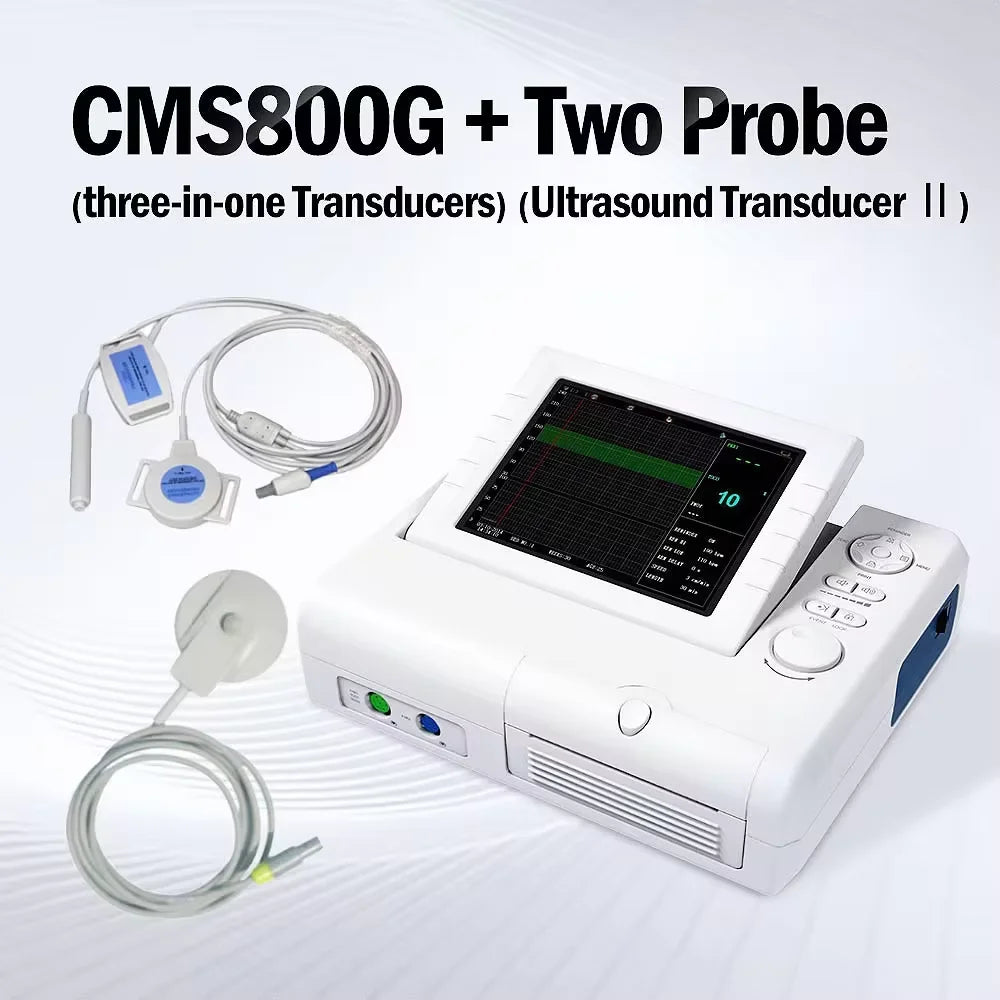 CONTEC CMS800G Fetal Monitor Prenatal Heart FHR TOCO Fetal Movement Ultrasound (Twin Probe Choice）