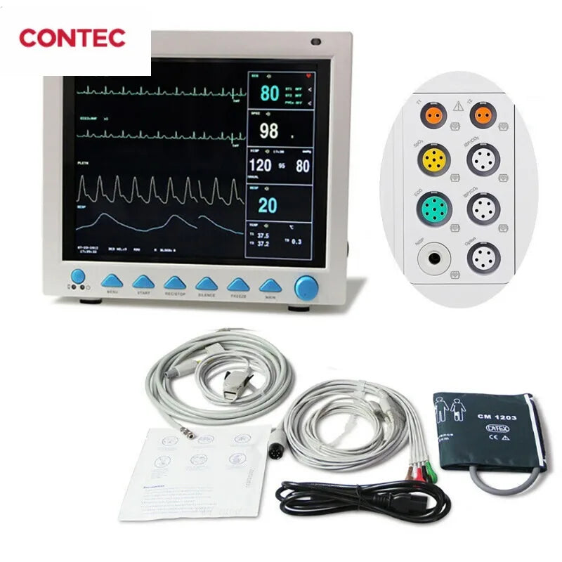 CONTEC CMS8000 6 Parameter Patient Monitor 12.1‘’ ICU CCU SPO2 Heart Rate Monitor RESP TEMP ECG PR